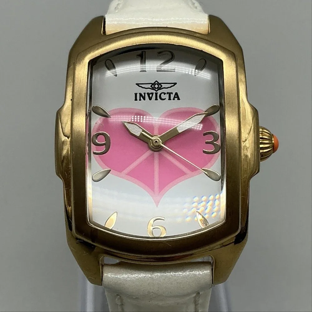 Invicta Lupah 19841 Peace & Love Womens Watch 29mm Gold Tone in Box New Battery